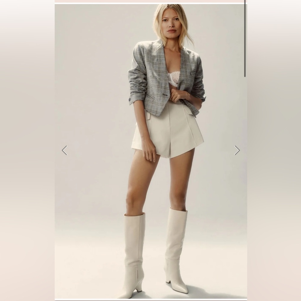 By Anthropologie Cropped Knit Tuxedo Blazer size 16 - Picture 2 of 14